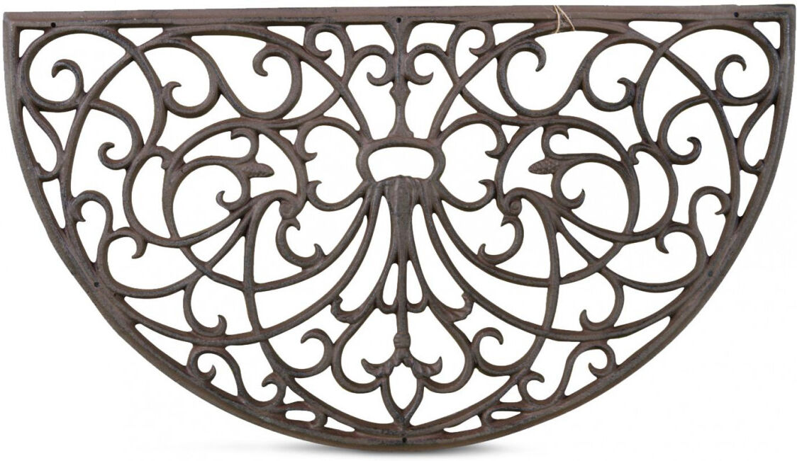 Décoration d'fois Tapis Paillasson Fer Forge Demi Lune Fonte 66.5cm - Marron