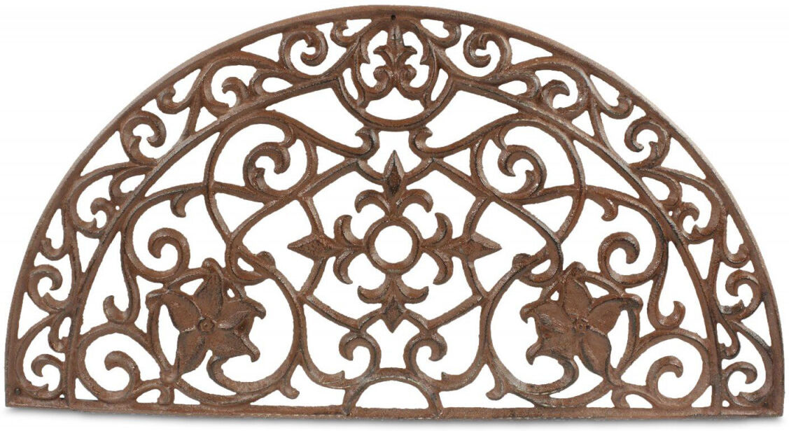 Décoration d'fois Tapis Paillasson Fer Forge Demi Lune Fonte 70cm - Marron