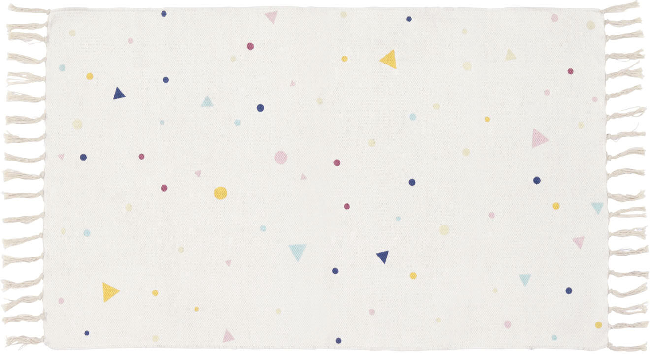 Kave Home Miris cotton rug with multicolour dots and triangles 65 x 110 cm