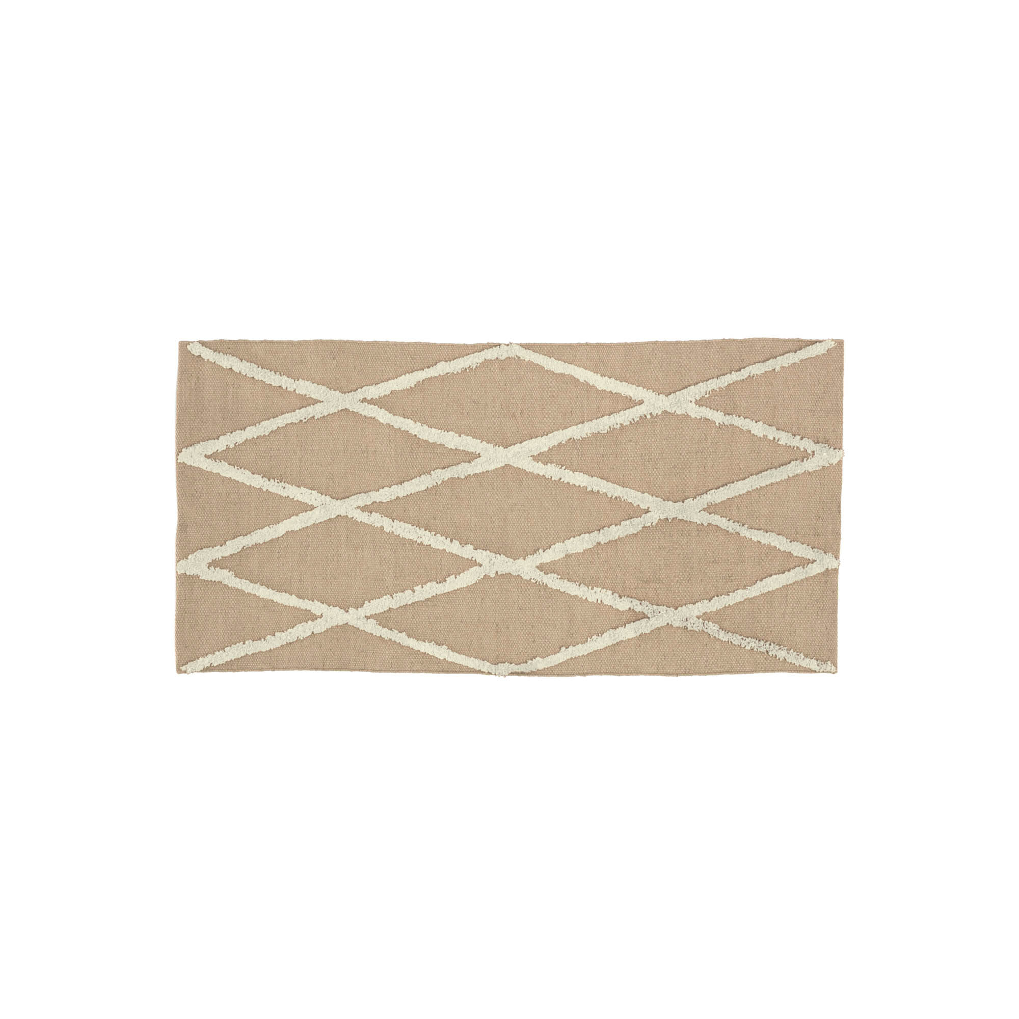 Kave Home Abena rug in natural and white jute and cotton rug 70 x 140 cm