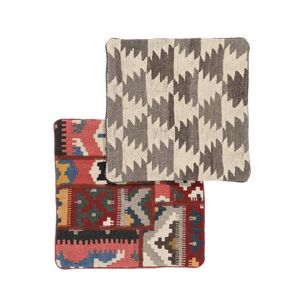 Annodato a mano. Provenienza: Persia / Iran 50X50 Tappeto Orientale Patchwork Pillowcase - 2 Pack Quadrato Beige/Marrone (Lana, Persia/Iran)