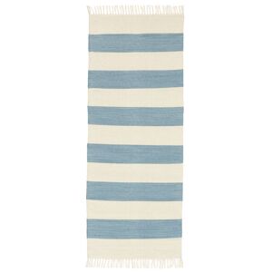 RugVista Cotton stripe Tappeto - Blu chiaro 80x200