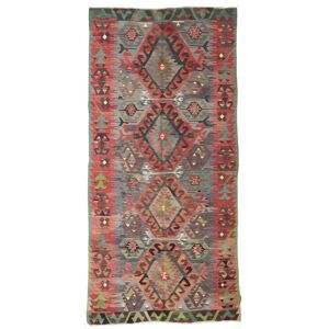 Annodato a mano. Provenienza: Turkey Kilim Vintage Turchi Tappeto 153x325