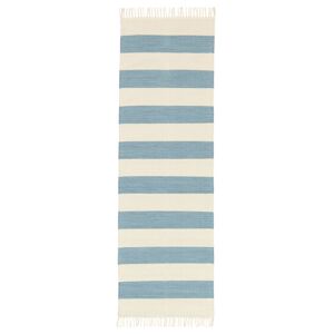 RugVista Cotton stripe Tappeto - Blu chiaro 80x250