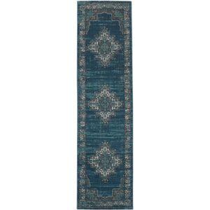 RugVista Vintage Vega Tappeto - Blu scuro / Turchese 80x300