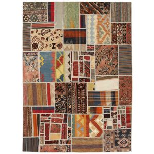 Annodato a mano. Provenienza: Persia Kilim Patchwork Tappeto 140x200