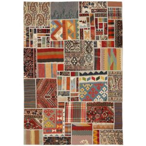 Annodato a mano. Provenienza: Persia Kilim Patchwork Tappeto 140x200