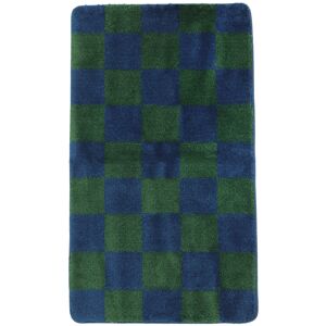 RugVista Luca Chess tappeto da bagno - Blu scuro / Verde scuro 67x117