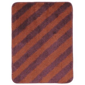 RugVista Bianca Stripe tappeto da bagno - Porpora scuro / Terracotta 50x67
