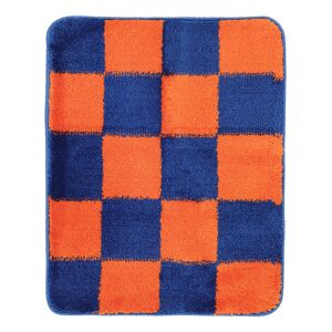 RugVista Luca Chess tappeto da bagno - Blu / Arancione 50x67