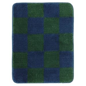 RugVista Luca Chess tappeto da bagno - Blu scuro / Verde scuro 50x67