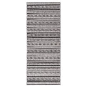 Leroy Merlin Tappeto Flatweave Stripes grigio / argento, 80x200 cm