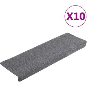 vidaXL Tappetini per Scale Agugliati 10 pz 65x21x4 cm Grigio Chiaro