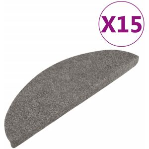 vidaXL Tappeti Adesivi per Scale 15 pz 56x17x3 cm Grigi