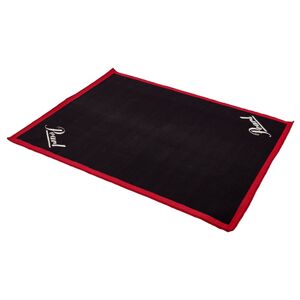 Pearl Drum Rug 137x168 black with red border