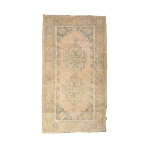 annodato a mano. provenienza: turkey colored vintage tappeto 120x218 vintage tappeto di lana beige/arancione piccolo tappeto