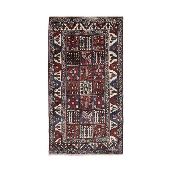 annodato a mano. provenienza: persia / iran 104x190 tappeto orientale bakhtiar tappeto nero/rosso scuro (lana, persia/iran)
