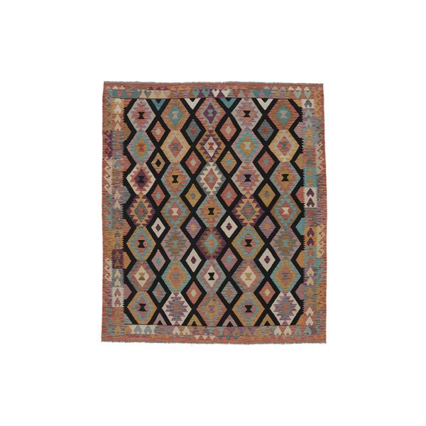 annodato a mano. provenienza: afghanistan 250x292 tappeto orientale kilim afghan old style tappeto marrone/nero grandi (lana, afghanistan)