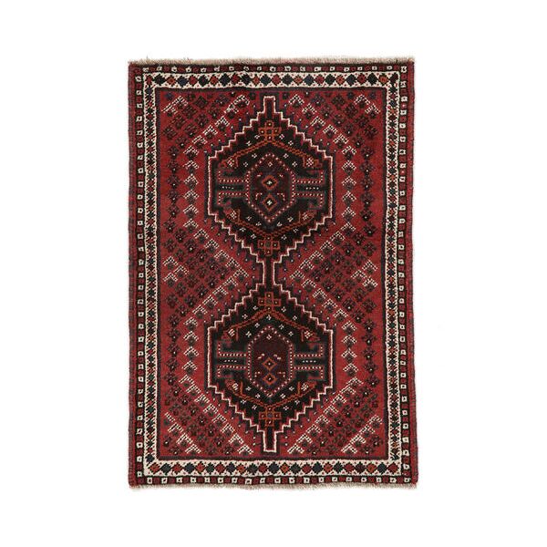 annodato a mano. provenienza: persia / iran tappeto shiraz tappeto 83x124 nero/rosso scuro (lana, persia/iran)