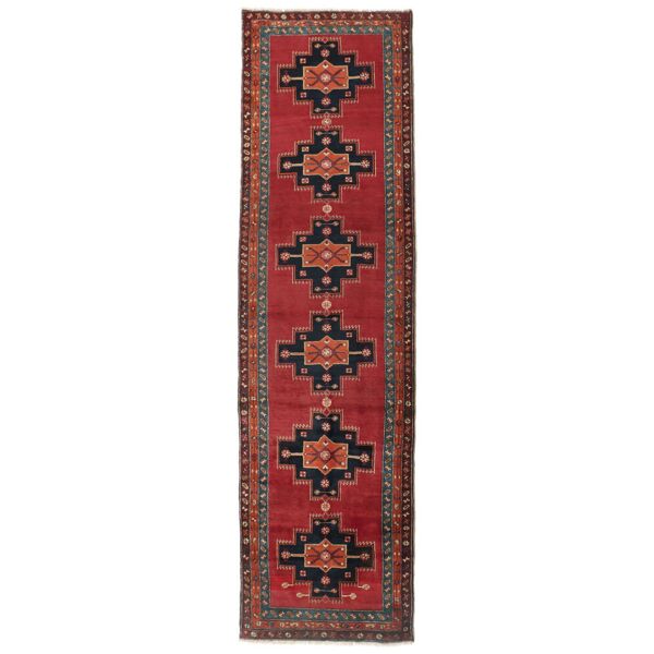annodato a mano. provenienza: persia / iran kazak tappeto 118x417