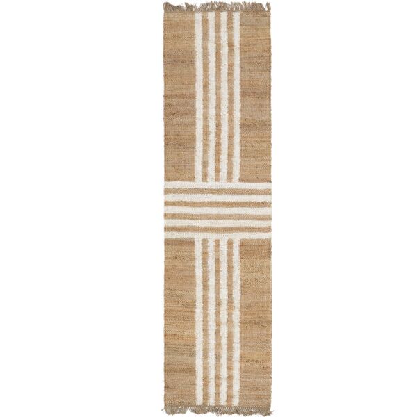 rugvista solista flag jute tappeto - beige / bianco naturale 80x350