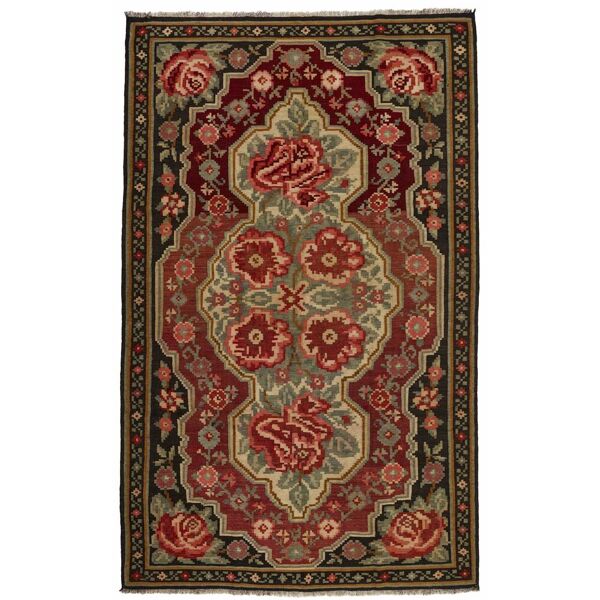 annodato a mano. provenienza: moldova rose kilim old tappeto 215x348