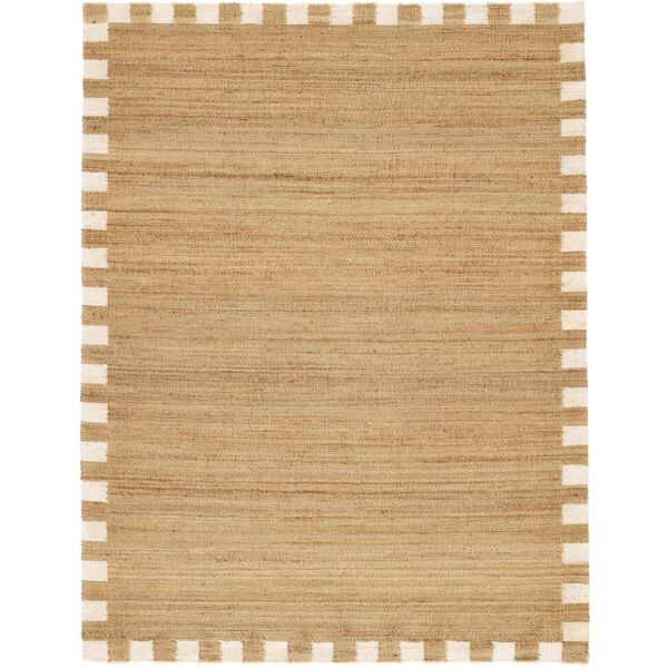 rugvista chess frame jute tappeto - marrone chiaro / bianco naturale 250x350