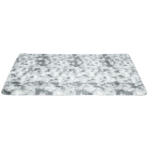 homcom tappeto moderno in poliestere per camera da letto, soggiorno e sala da pranzo, 230x160cm, grigio chiaro