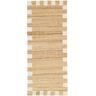 RugVista Chess Frame Jute Tappeto - Marrone chiaro / Bianco naturale 80x200