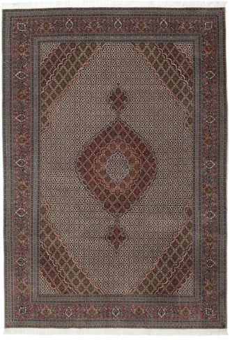 RugVista Tabriz 50 Raj Con Seta Tappeto 206X296 Persiano Marrone/Rosso Scuro Tappeto