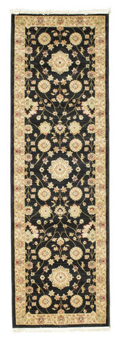 RugVista Tappeto Orientale Farahan Ziegler 80X250 Alfombra Pasillo Nero/Beige Scuro