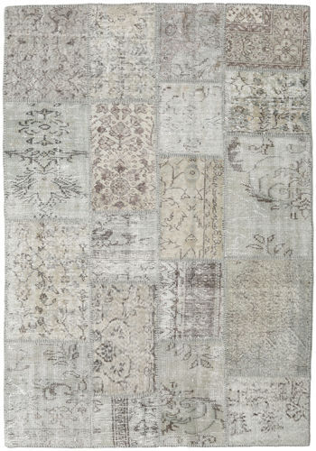 Annodato a mano. Provenienza: Turkey Tappeto Patchwork Tappeto 137X200 Grigio/Grigio Chiaro (Lana, Turchia)