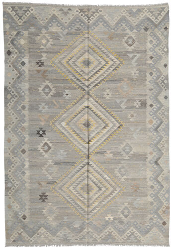 Annodato a mano. Provenienza: Afghanistan Kilim Ariana Tappeto 207X293 Tappeto Di Lana Grigio/Beige Tappeto