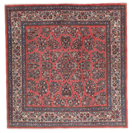 Annodato a mano. Provenienza: Persia / Iran Tappeto Orientale Saruk Tappeto 207X215 Quadrato Nero/Rosso Scuro (Lana, Persia/Iran)