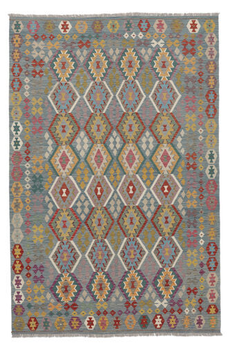 Annodato a mano. Provenienza: Afghanistan Tappeto Orientale Kilim Afghan Old Style Tappeto 203X308 Marrone/Grigio Scuro (Lana, Afghanistan)