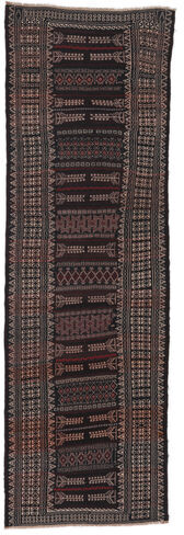 Annodato a mano. Provenienza: Afghanistan Tappeto Orientale Afghan Vintage Kilim Tappeto 102X325 Passatoie Nero (Lana, Afghanistan)