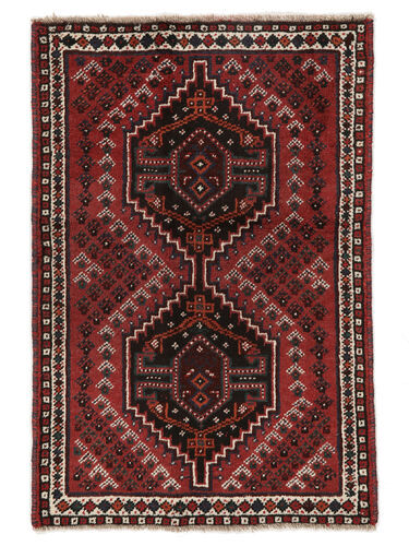 Annodato a mano. Provenienza: Persia / Iran Tappeto Shiraz Tappeto 83X124 Nero/Rosso Scuro (Lana, Persia/Iran)