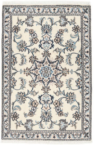 Annodato a mano. Provenienza: Persia / Iran Tappeto Nain Tappeto 78X120 Grigio Scuro/Beige (Lana, Persia/Iran)