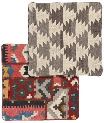 Annodato a mano. Provenienza: Persia / Iran 50X50 Tappeto Orientale Patchwork Pillowcase - 2 Pack Quadrato Beige/Marrone (Lana, Persia/Iran)