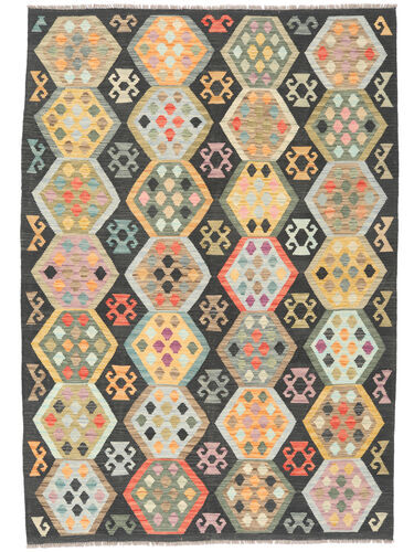 Annodato a mano. Provenienza: Afghanistan 175X251 Tappeto Kilim Afghan Old Style Tappeto Orientale Nero/Verde (Lana, Afghanistan)