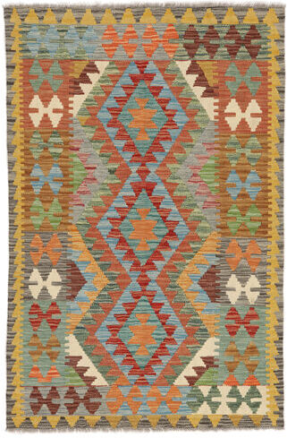 Annodato a mano. Provenienza: Afghanistan 100X153 Tappeto Kilim Afghan Old Style Tappeto Orientale Marrone/Verde (Lana, Afghanistan)