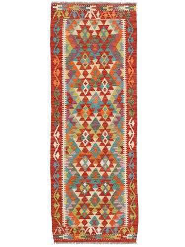 Annodato a mano. Provenienza: Afghanistan Tappeto Kilim Afghan Old Style Tappeto 86X242 Passatoie Rosso Scuro/Giallo Scuro (Lana, Afghanistan)