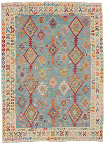 Annodato a mano. Provenienza: Afghanistan 254X346 Tappeto Orientale Kilim Afghan Old Style Tappeto Grigio Scuro/Arancione Grandi (Lana, Afghanistan)