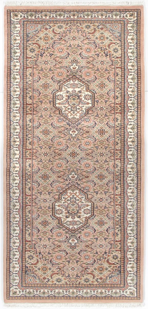 Nain Trading Tappeto Fatto A Mano Indo Herati 204x80 Corridore Beige/Rosa (Lana, India)