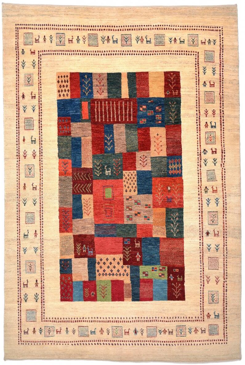 Nain Trading Tappeto Orientale Persia Gabbeh Loribaft 296x201 Blu Scuro/Rosa (Lana, Persia/Iran, Annodato a mano)