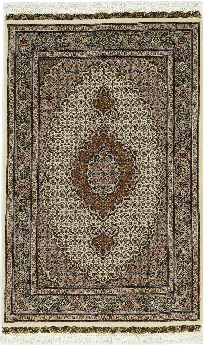 Nain Trading Tappeto Tabriz Mahi 50Raj 126x82 Grigio Scuro/Beige (Lana / Seta, Persia/Iran, Annodato a mano)