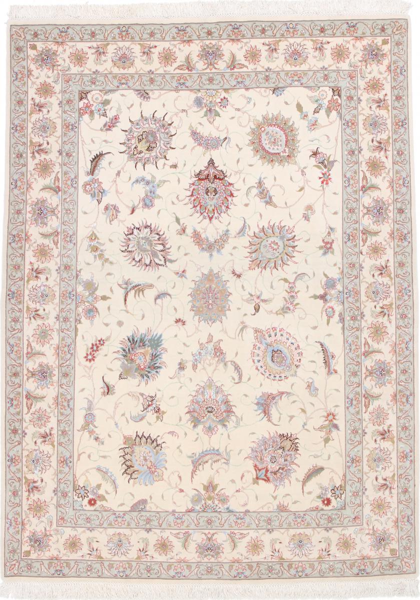 Nain Trading Tappeto Persiano Tabriz 50Raj 211x157 Beige (Annodato a mano, Persia/Iran, Lana / Seta)