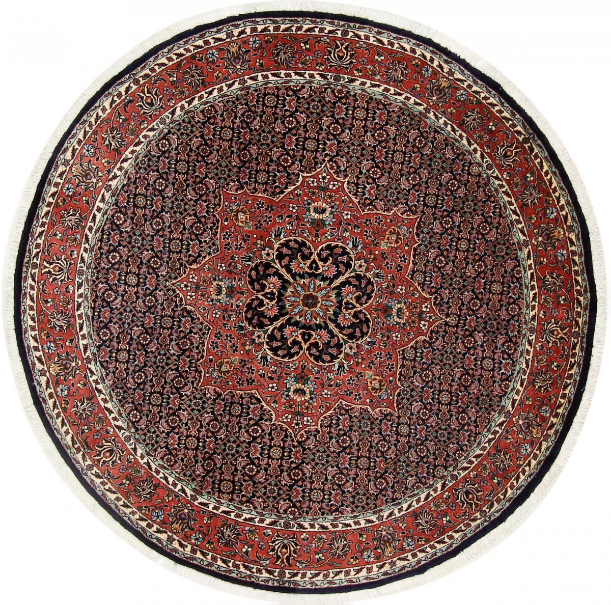 Nain Trading Tappeto Orientale Bidjar 156x156 Rossoondo Grigio Scuro/Beige (Lana / Seta, Persia/Iran, Annodato a mano)