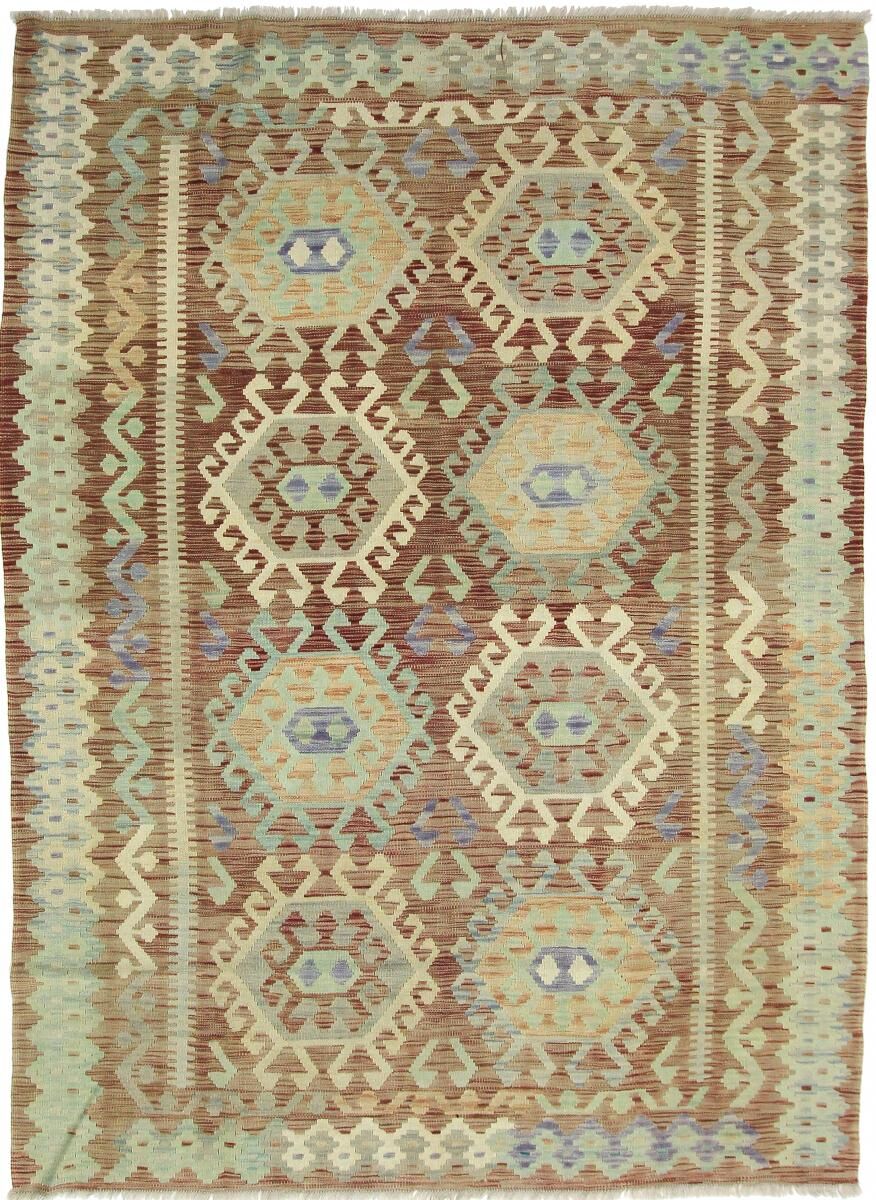 Nain Trading Tappeto Kilim Afghan Heritage 240x175 Moderna/Design Beige/Verde Oliva (Tessuto a mano, Lana, Afghanistan)