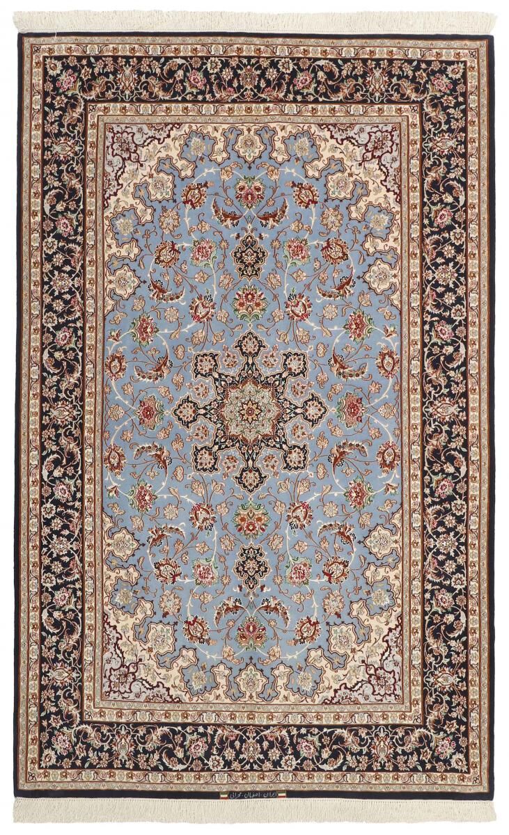 Nain Trading Tappeto Persiano Isfahan 246x156 Grigio Scuro/Beige (Annodato a mano, Persia/Iran, Lana / Seta)